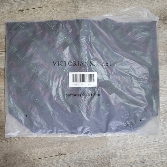 Victorias Secret Pink Weekender Multi Tote Bag Black Top Zip Double Handles NWT - Picture 3 of 4